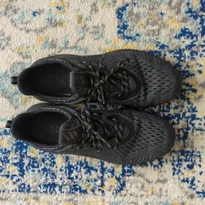 Adidas black animal print sneakers